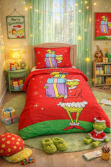 The Grinch Christmas Kids Single Bed Sheet with Pillow Case