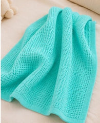 Turquoise Honeycomb Waffle Cotton Baby Blanket – Breathable Newborn Blanket - The Idea