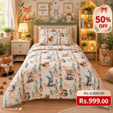 Woodland Fox Kids Single Bed Sheet with Pillow Case - The Idea