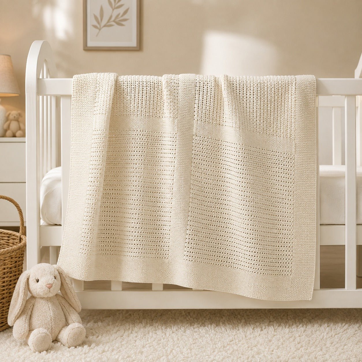 100% Cotton Cellular Baby Blanket – Soft Breathable Newborn Blanket - The Idea