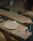 Ivory Beige Jacquard Dining Set – Table Runner, 6 Placemats & 6 Spoon Covers