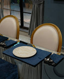 Navy Blue Velvet Dining Set – Table Runner, 6 Placemats & 6 Spoon Covers