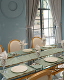 Mint Green Geometric Jacquard Dining Set – Table Runner, 6 Placemats & 6 Spoon Covers