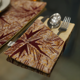 Rust Gold Mosaic Jacquard Dining Set – Table Runner, 6 Placemats & 6 Spoon Covers
