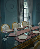 Rust Velvet Dining Set – Table Runner, 6 Placemats & 6 Spoon Covers