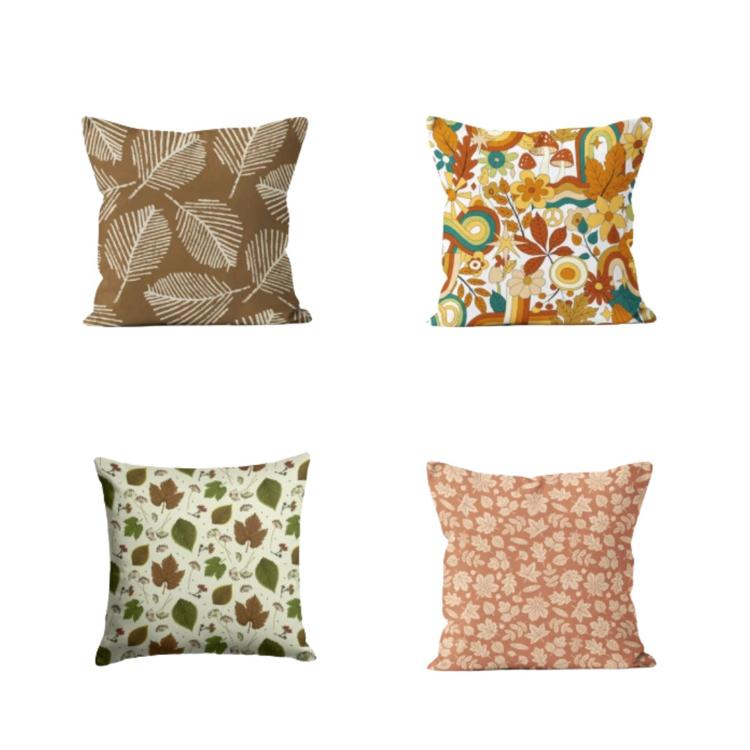 Autumn Print Cushion Cover Pack of 4