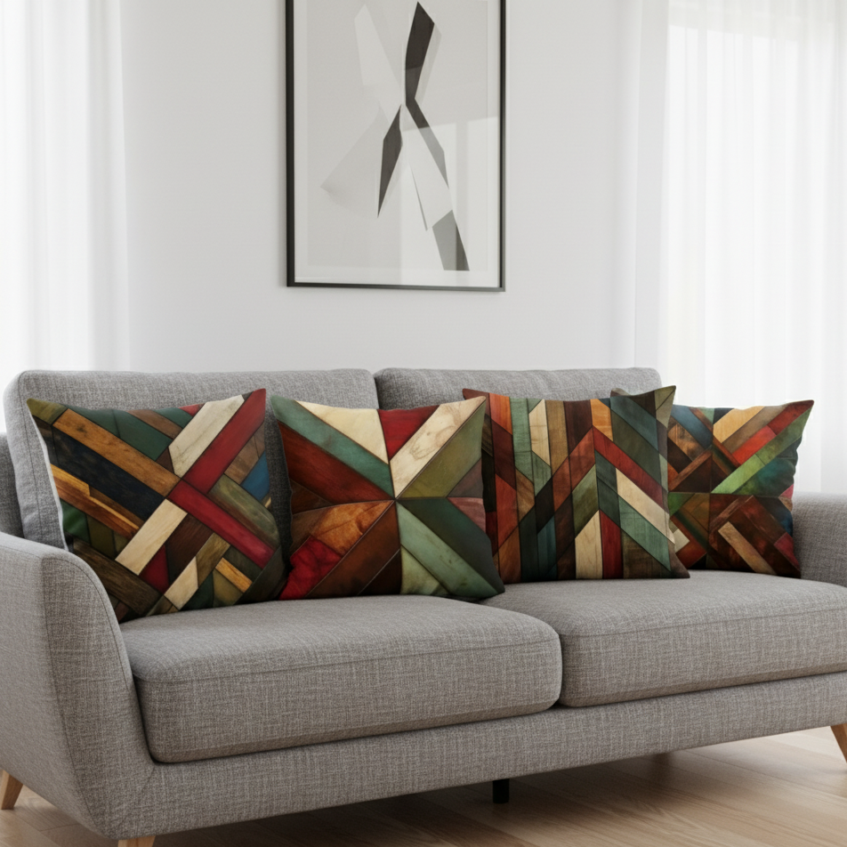 Contemporary Geometric Cushion Covers Pack of 4
