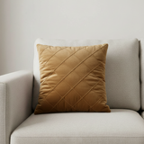 Golden Grid Velvet Cushion Cover