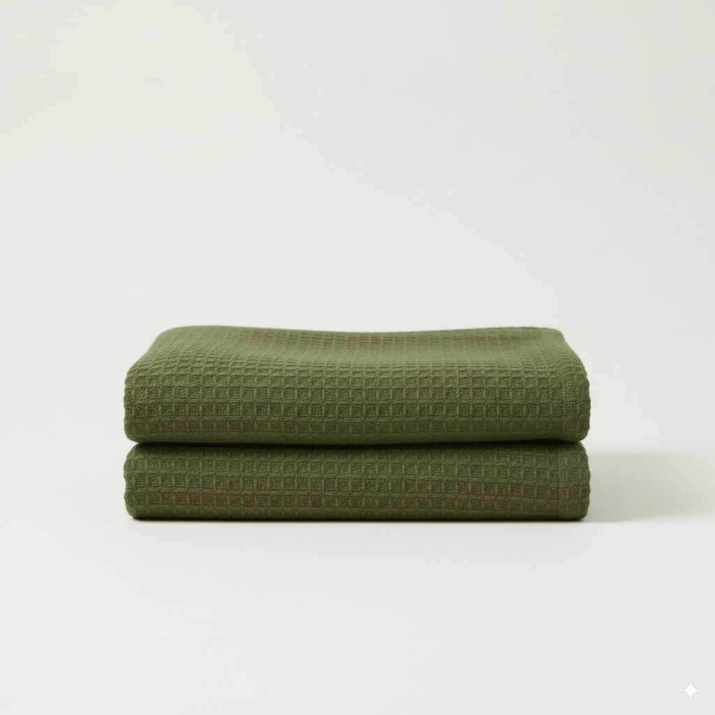Organic Cotton Waffle Baby Blanket Sage
