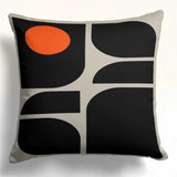 Retro Modern Orange and black Cushion Covers Pack of 4