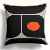 Retro Modern Orange and black Cushion Covers Pack of 4
