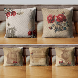 Red Roses Vintage Cushion Covers Pack of 5
