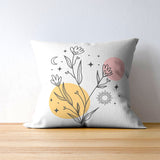 Minimalist Flowers Canvas Print Cushion Covers Pack of 4