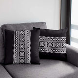 Tribal Cushion Cover Black & White Pack of 2