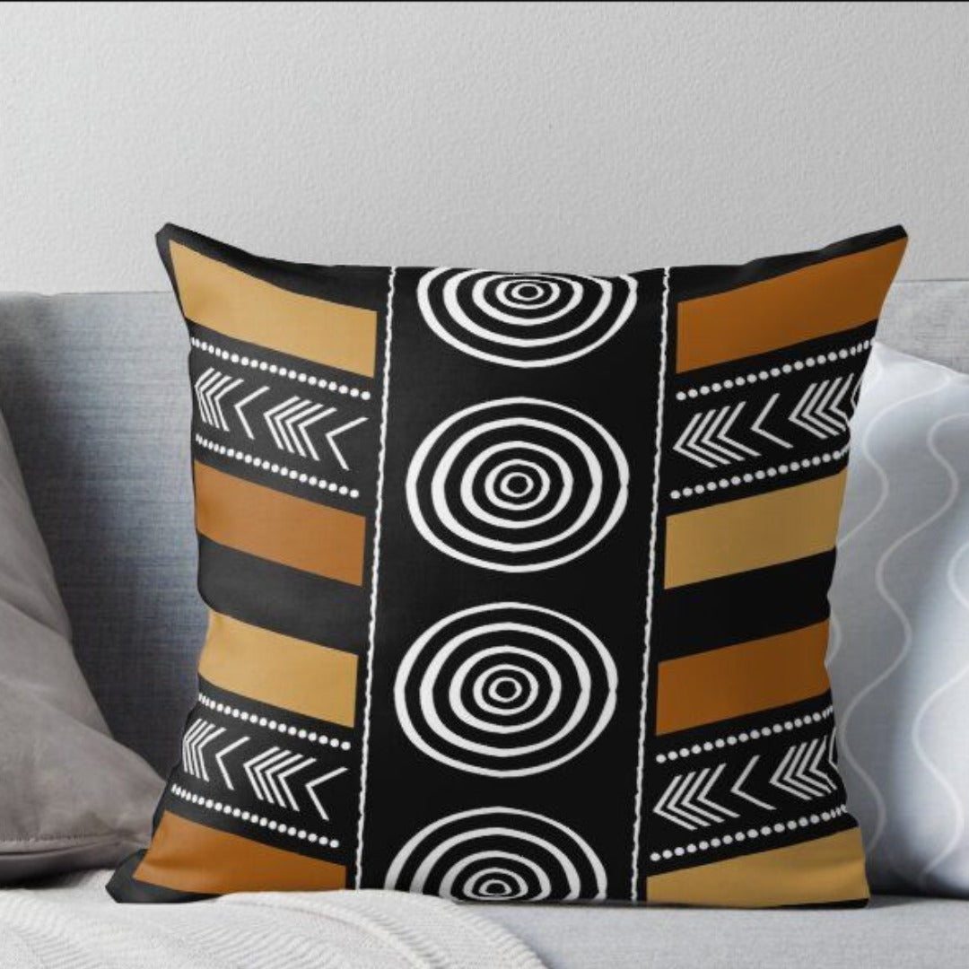 African Mud Artistry Cushion Cover