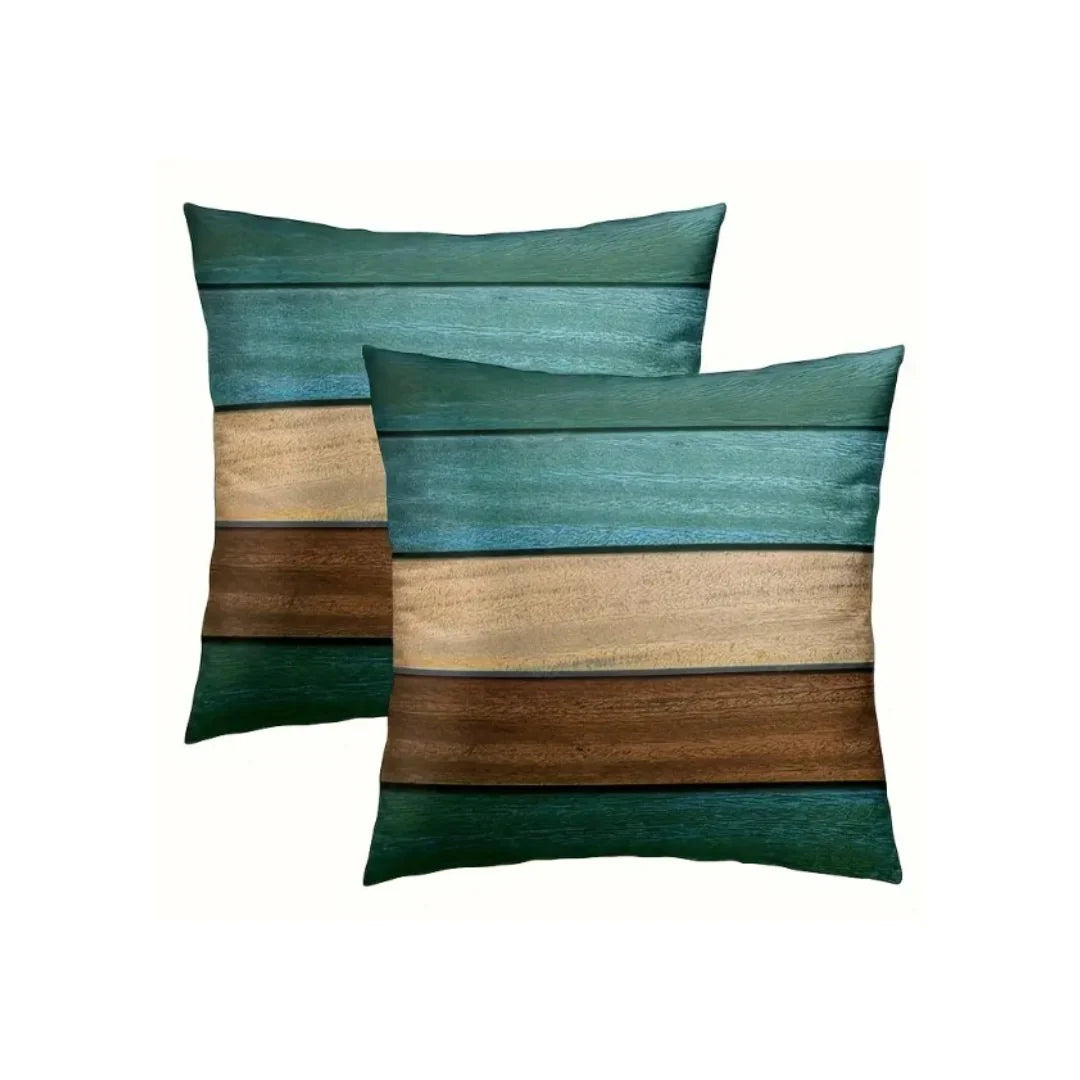 Vintage Brown & Teak Cushion Covers Pack of 2