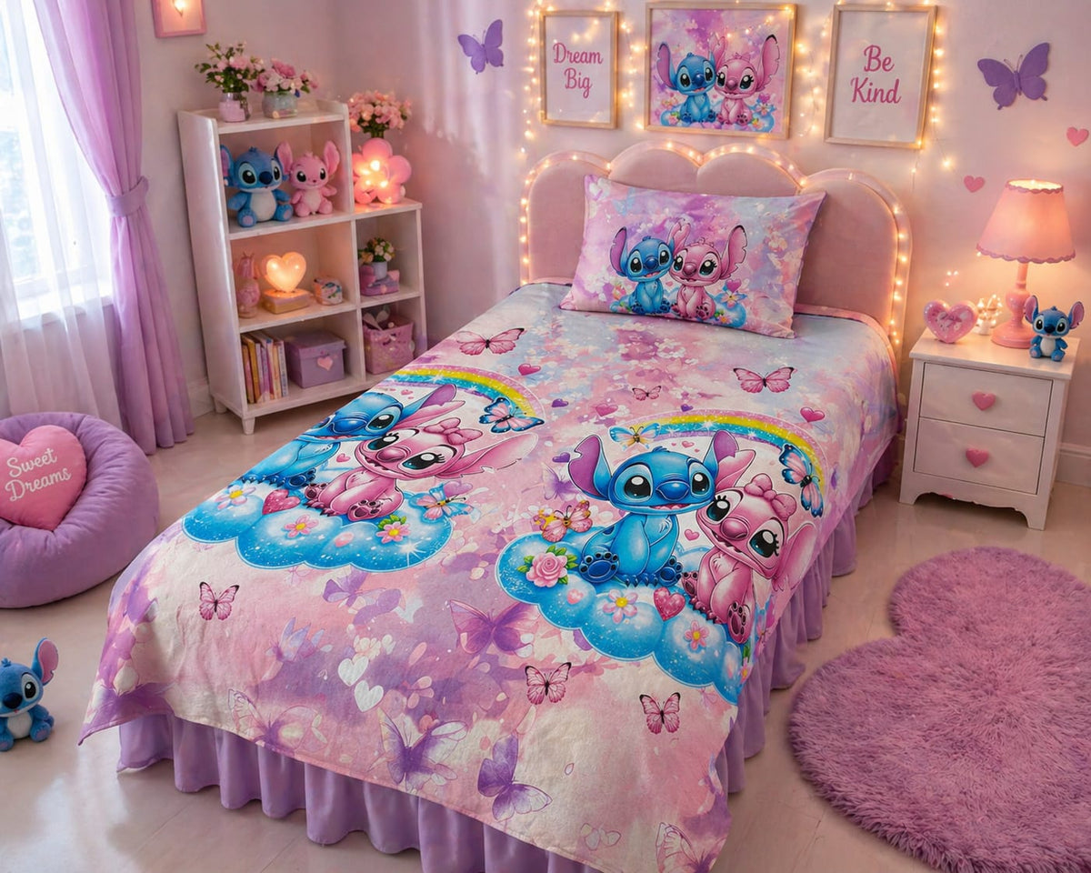 Stitch Rainbow Kids Bedding Set