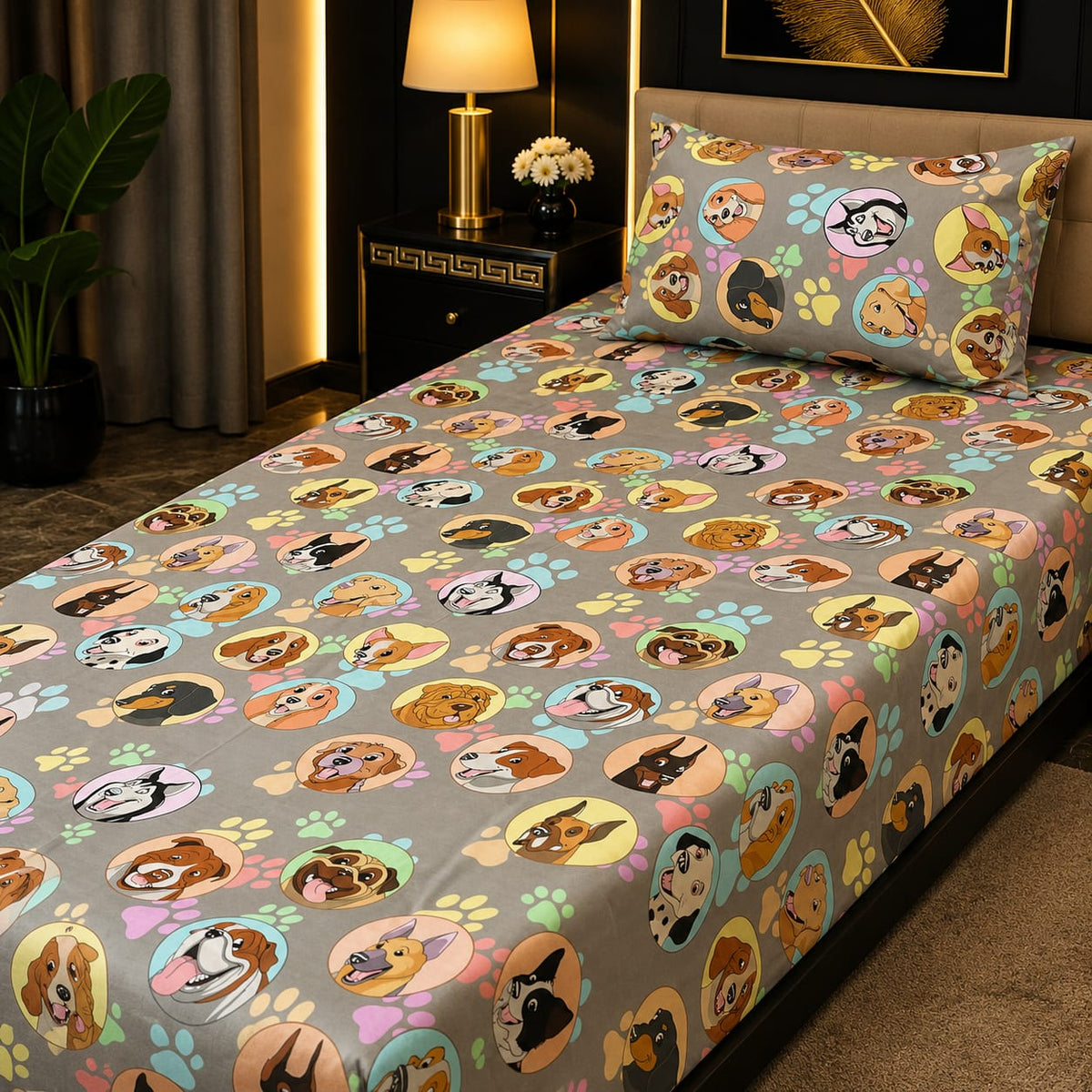 Puppy Faces Kids Bedding Set