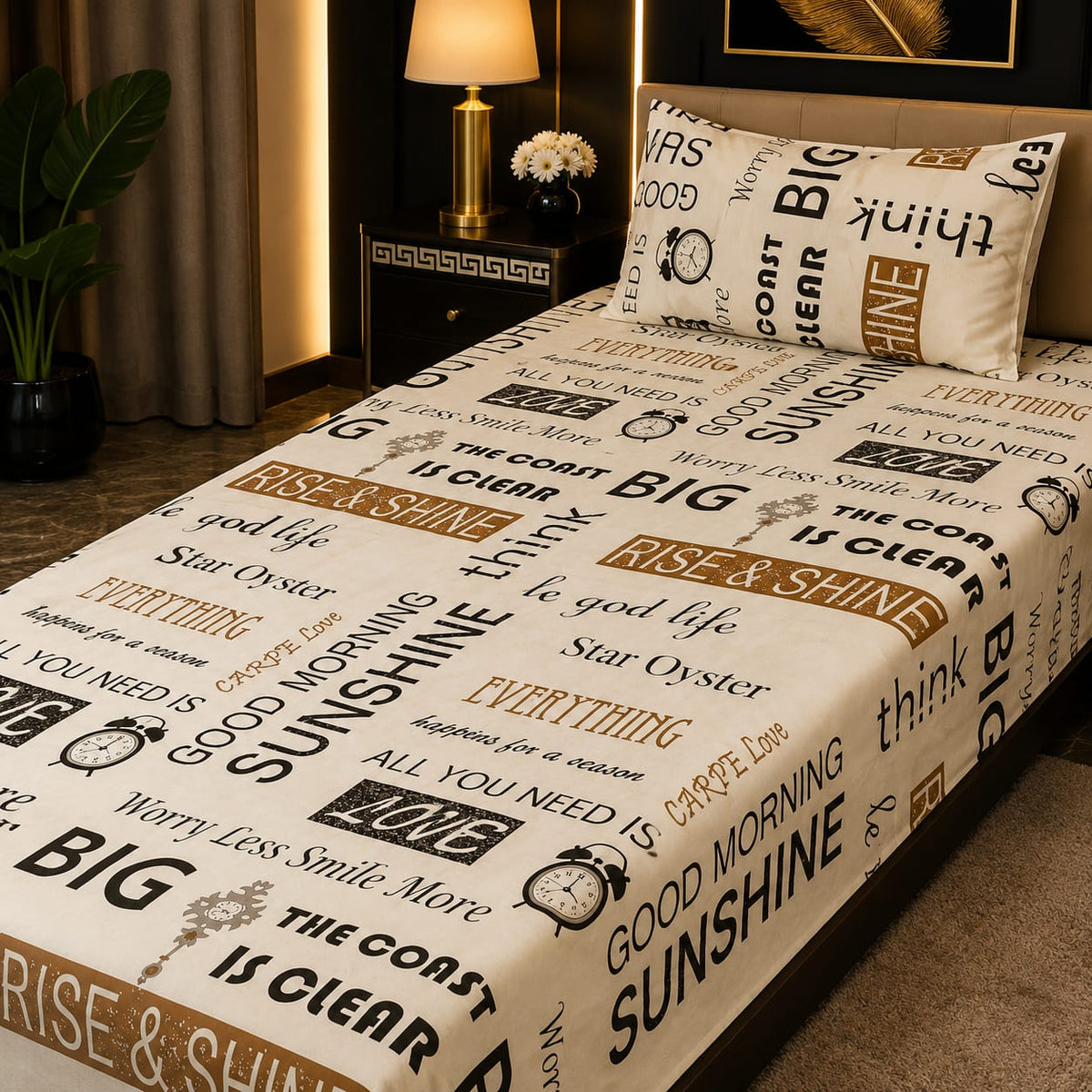 Rise & Shine Typography Kids Bedding Set