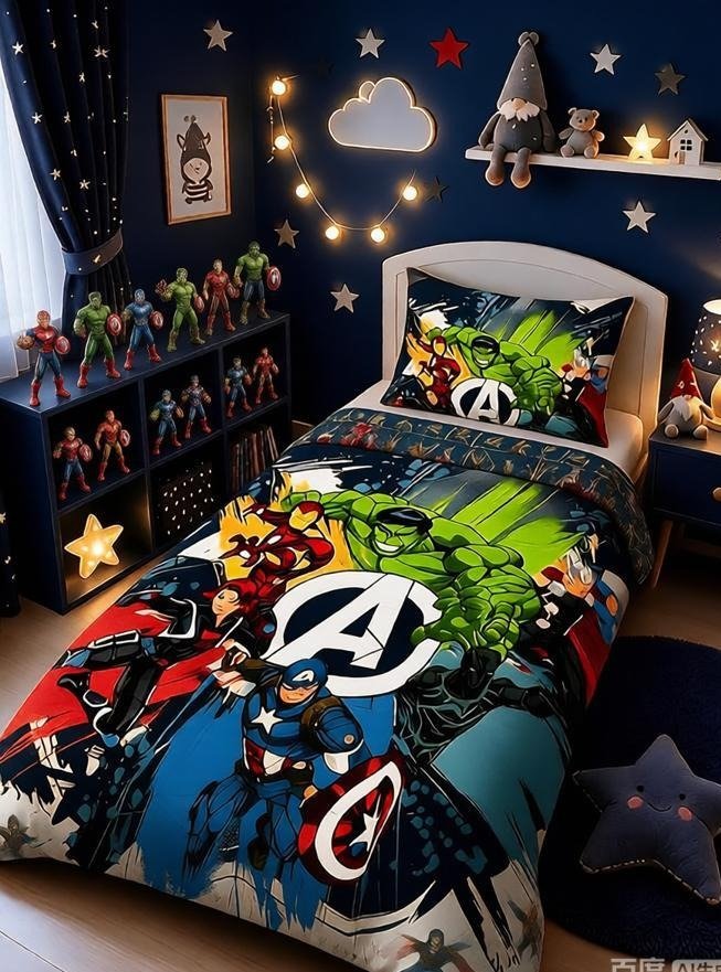 Avengers Comic Heroes Kids Single Bed Sheet with Pillow Case - The Idea