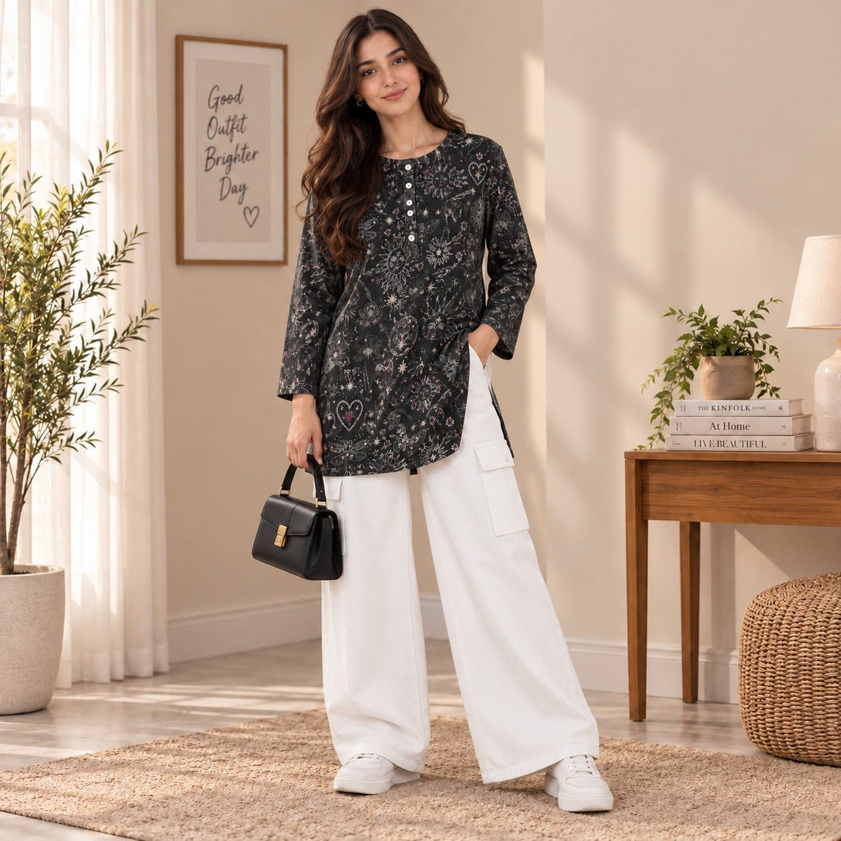 Black Floral Co-ord Set - The Idea