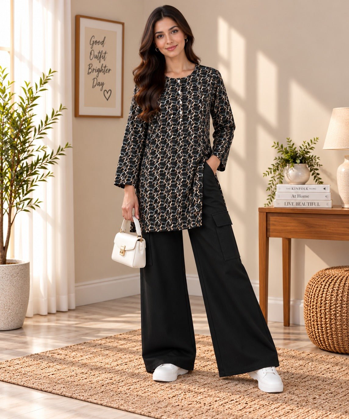 Black Geometric Co-ord Set - The Idea