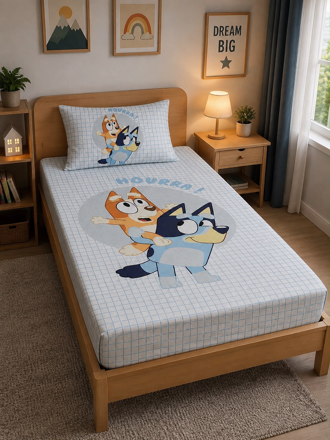 Bluey Single Bed Sheet with Pillow Case