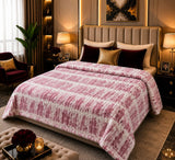 Luxury Blush Pink Marble Fleece Blanket Double Bed