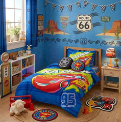 Cars Ka-Chow McQueen Kids Single Bed Sheet with Pillow Case - The Idea