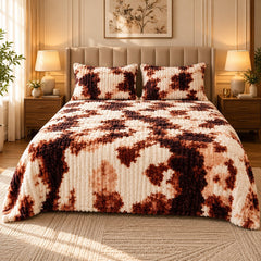 Charcoal Burst Fleece Double Bed Sheet with 2 Pillow Cases - 90 x 95 Inches - The Idea