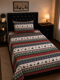 Christmas fair isle reindeer single bed sheet with pillow case by Haris Collection