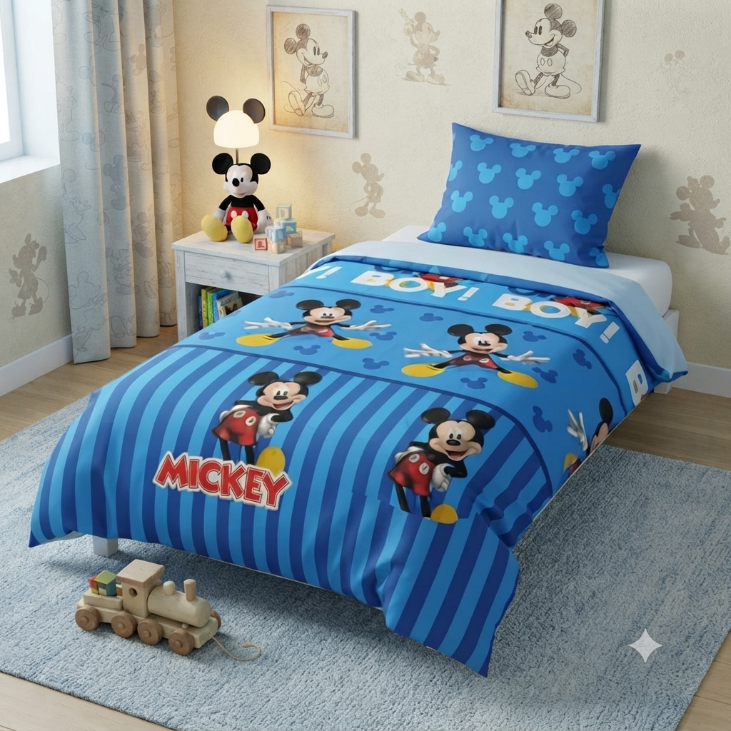 Rainbow Pony Cartoon Print Bedsheet Set