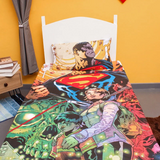 Superhero Comic Print Poly-Cotton Bedsheet Set – Single Bed (60x90) – Multicolor