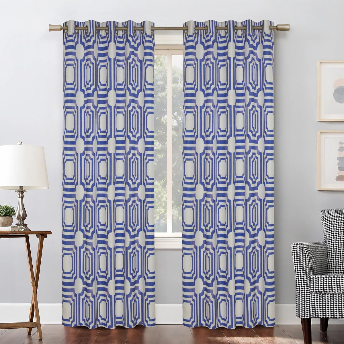 City Block Curtains Blue texture