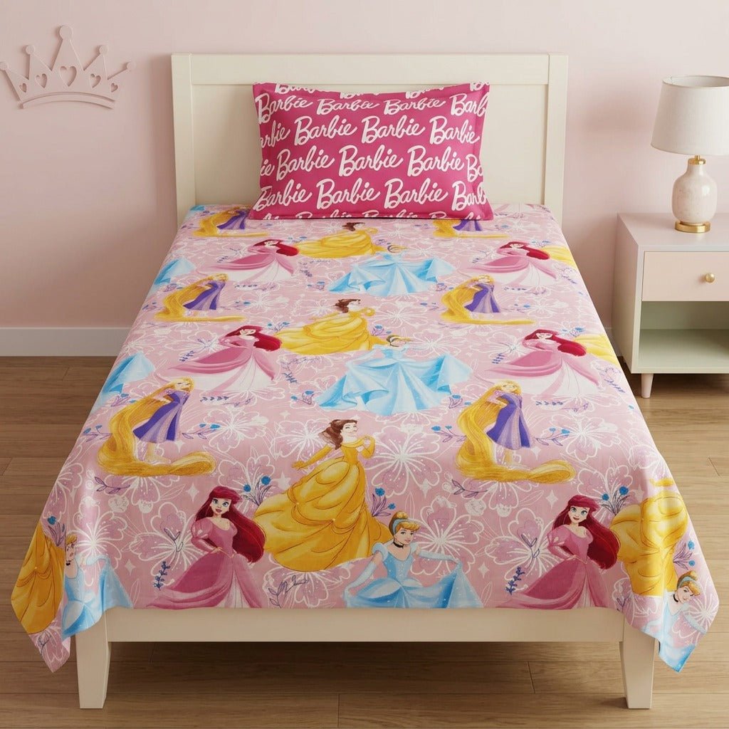 Disney Princess Kids Single Bed Sheet with Pillow Case - The Idea