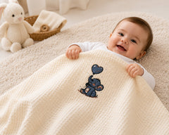 Baby with The Idea embroidered elephant cotton blanket