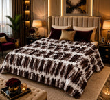 Luxury Espresso Tie-Dye Fleece Blanket Double Bed
