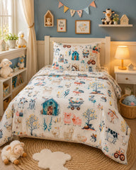 Farm Friends kids single bed sheet with matching pillow case