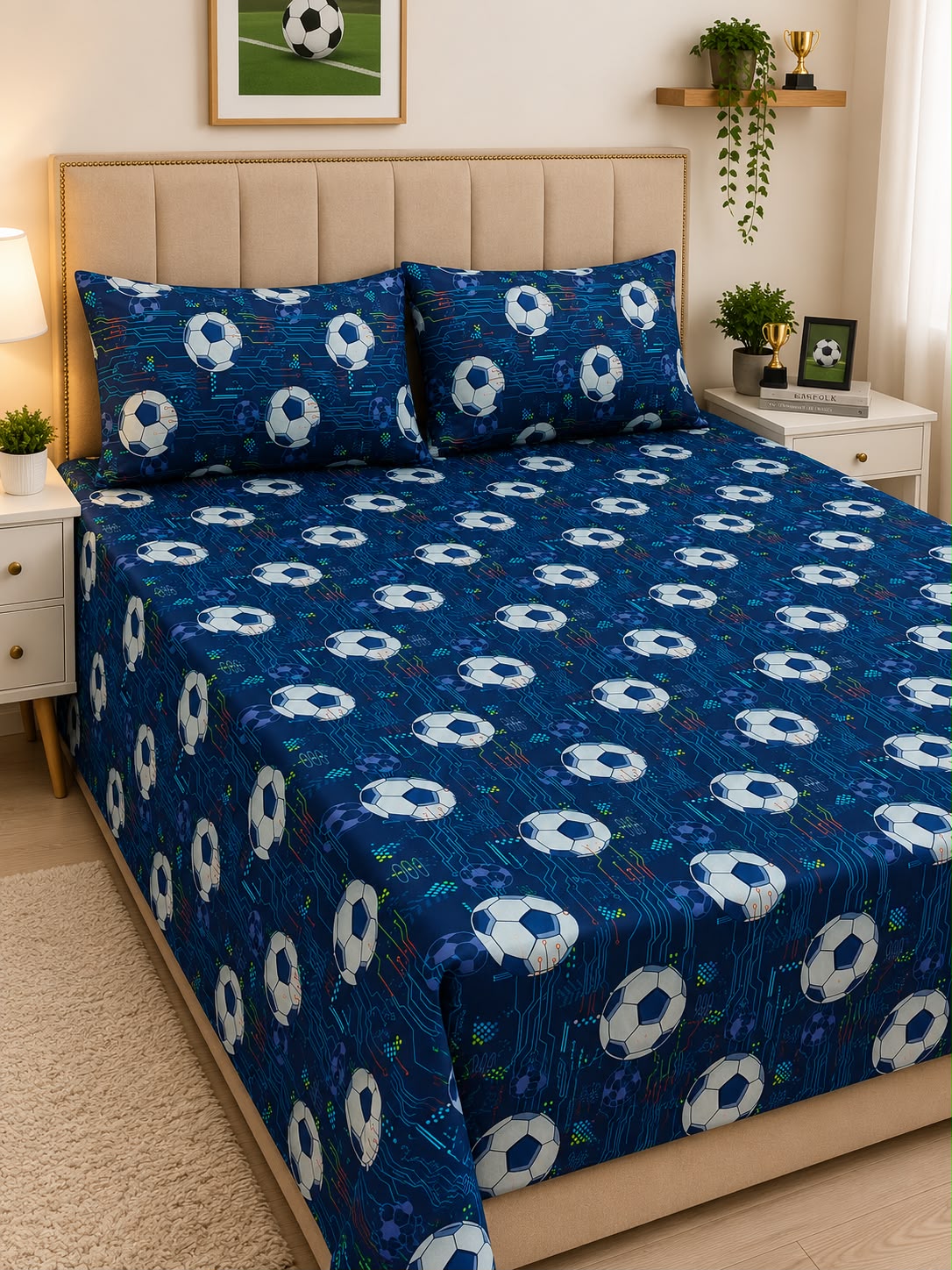Football Circuit kids double bed sheet by Haris Double