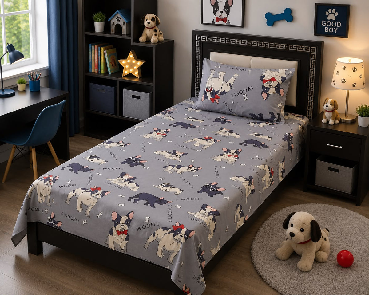 French Bulldog Woof kids bedding set by Sunny