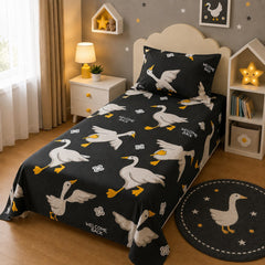 Goose cartoon kids single bedsheet 60x90 inches