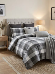 Grey Buffalo Check Kids Double Bed Sheet with 2 Pillow Cases - The Idea