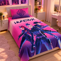 Huntrix Warriors Kids Single Bed Sheet with Pillow Case - The Idea