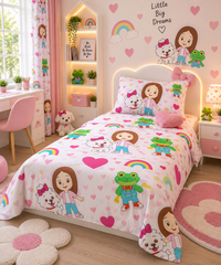 Little Big Dreams Kids Single Bed Sheet with Pillow Case - The Idea