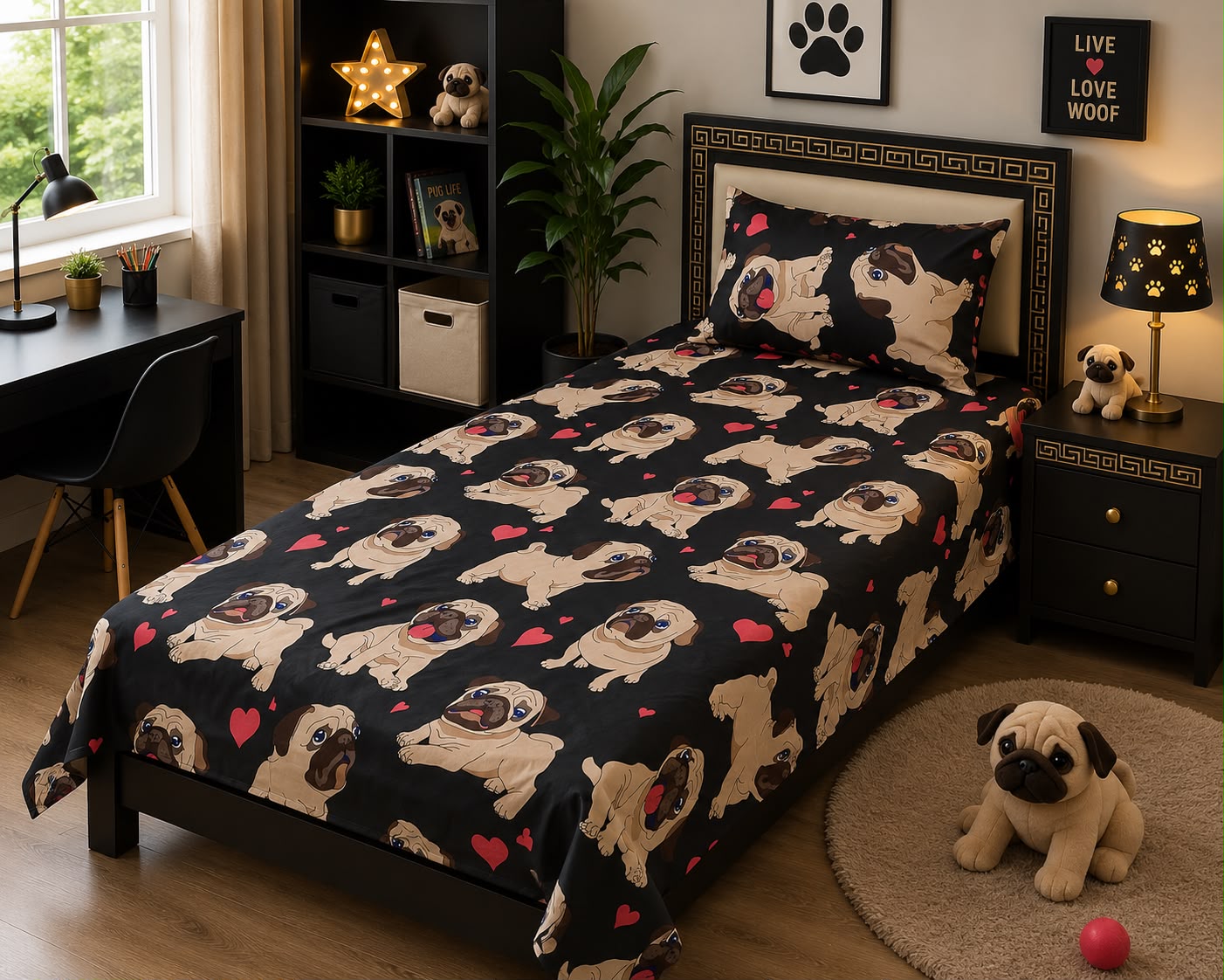 Love Pug kids bedding set by Sunny