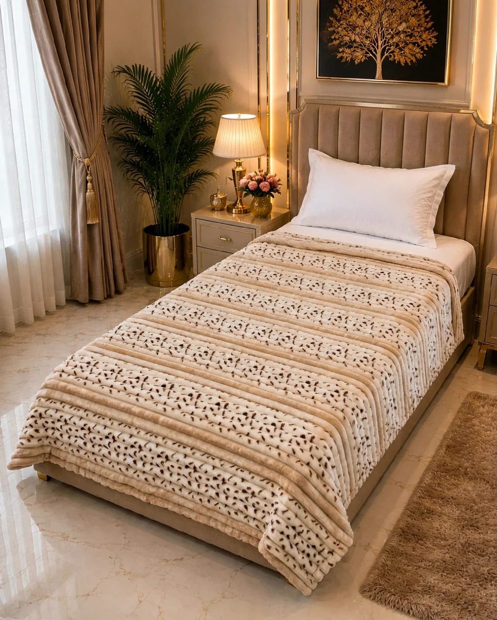 Luxury Ivory Speckle Fleece Blanket - The Idea