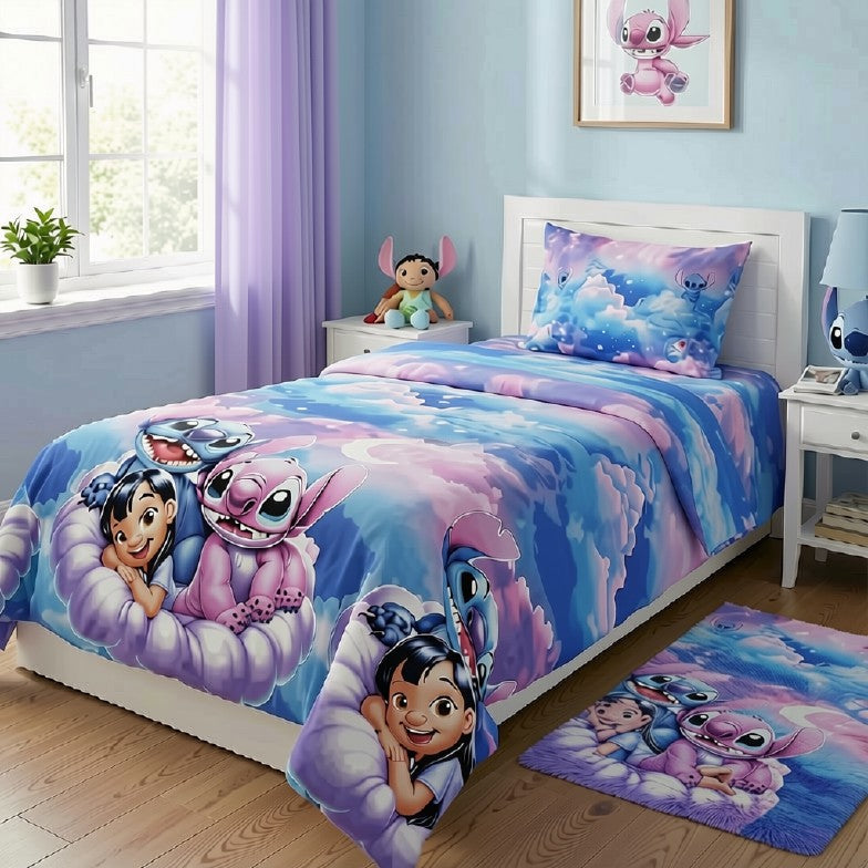 Galaxy character print kids single bedsheet 60x90 inches