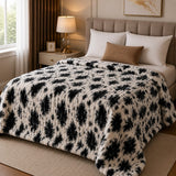 Luxury Midnight Bloom Fleece Blanket Double Bed