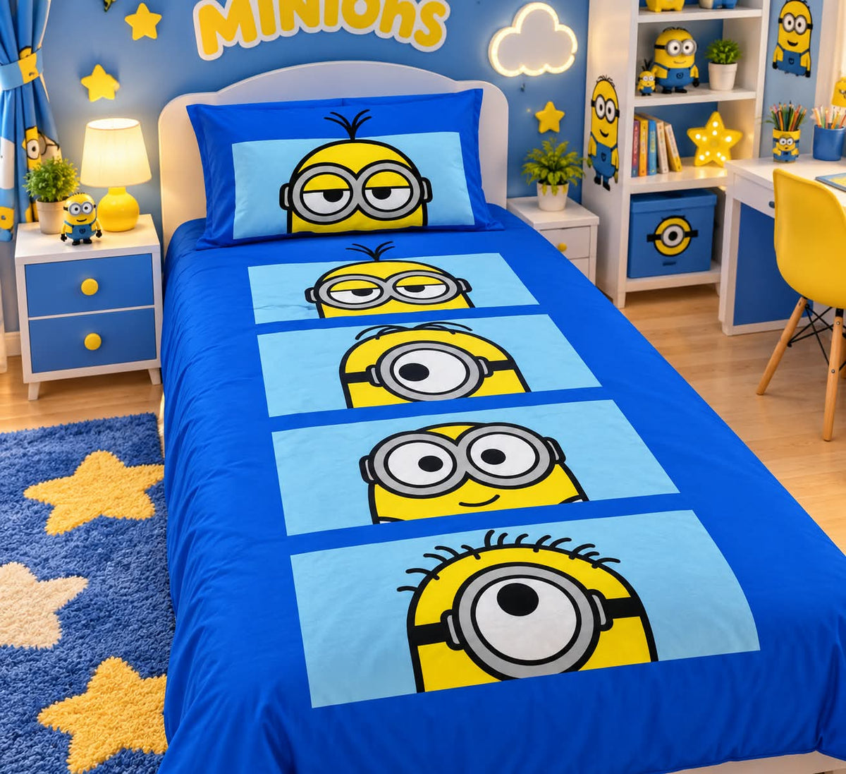 Minions Kids Single Bed Sheet with Pillow Case - The Idea