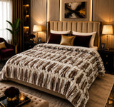Luxury Mocha Marble Fleece Blanket Double Bed